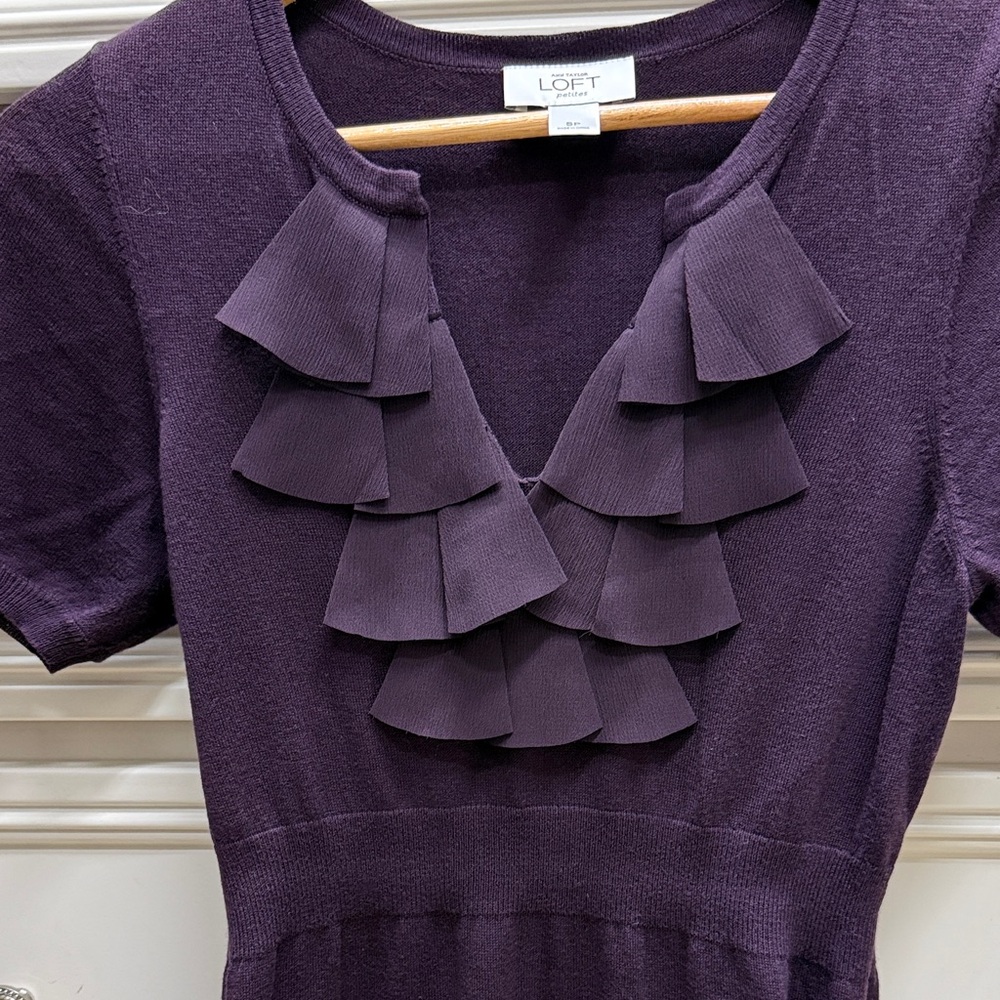 Deep Purple Ruffle  Dress - Picture 2 of 2